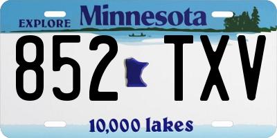 MN license plate 852TXV