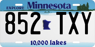 MN license plate 852TXY
