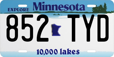MN license plate 852TYD