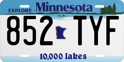 MN license plate 852TYF