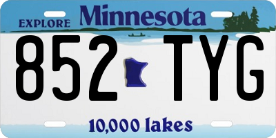 MN license plate 852TYG
