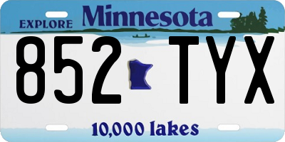 MN license plate 852TYX