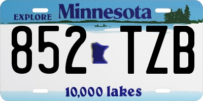 MN license plate 852TZB