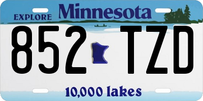MN license plate 852TZD