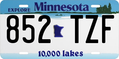 MN license plate 852TZF