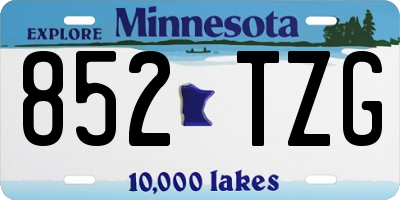 MN license plate 852TZG