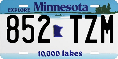 MN license plate 852TZM