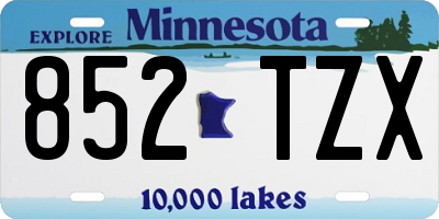MN license plate 852TZX