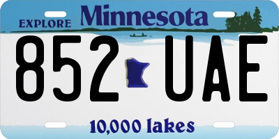 MN license plate 852UAE