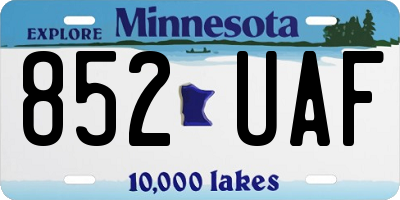 MN license plate 852UAF