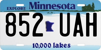 MN license plate 852UAH