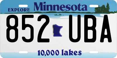 MN license plate 852UBA
