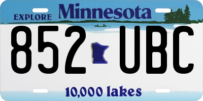 MN license plate 852UBC