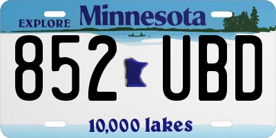 MN license plate 852UBD