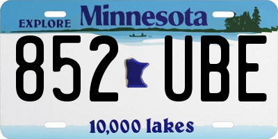 MN license plate 852UBE