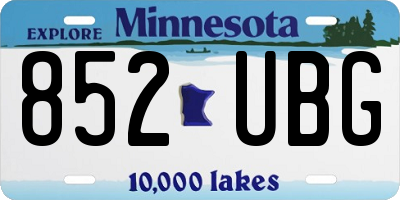 MN license plate 852UBG
