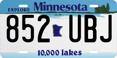 MN license plate 852UBJ