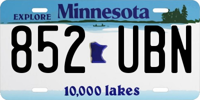 MN license plate 852UBN