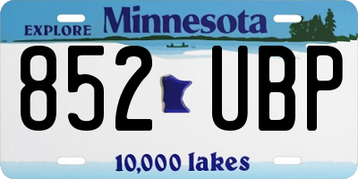 MN license plate 852UBP