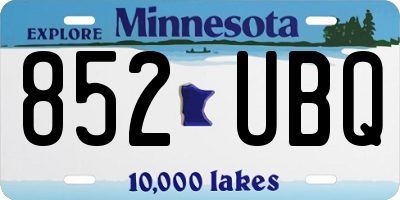 MN license plate 852UBQ