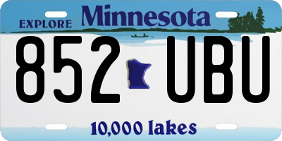 MN license plate 852UBU