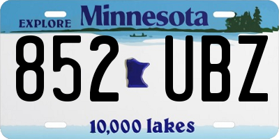 MN license plate 852UBZ
