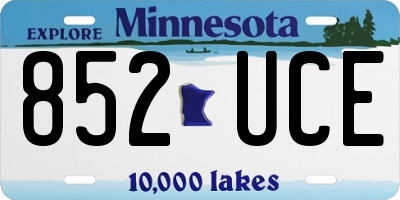 MN license plate 852UCE