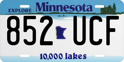 MN license plate 852UCF