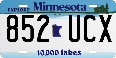 MN license plate 852UCX