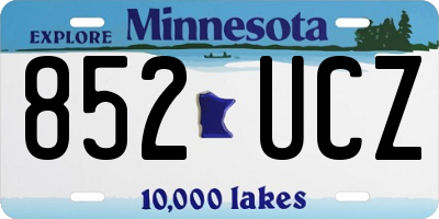 MN license plate 852UCZ