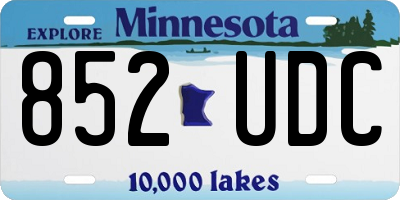 MN license plate 852UDC