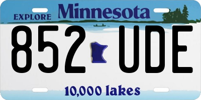 MN license plate 852UDE
