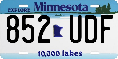 MN license plate 852UDF
