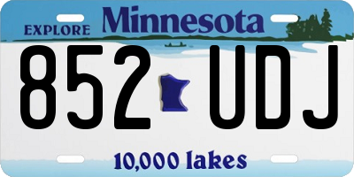 MN license plate 852UDJ