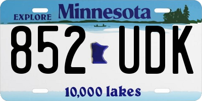 MN license plate 852UDK