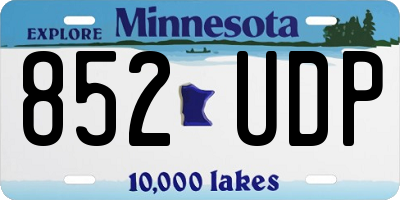 MN license plate 852UDP