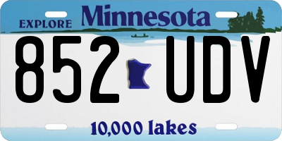 MN license plate 852UDV