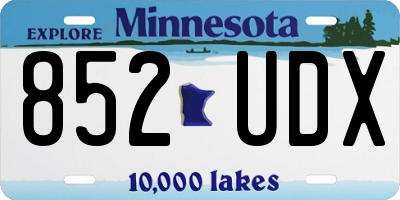 MN license plate 852UDX