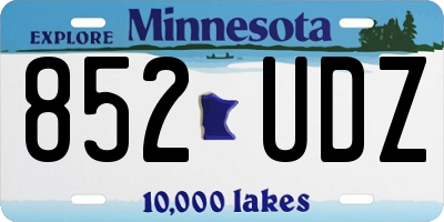 MN license plate 852UDZ