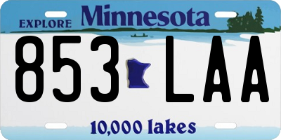 MN license plate 853LAA