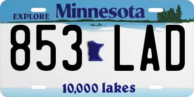 MN license plate 853LAD