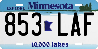 MN license plate 853LAF