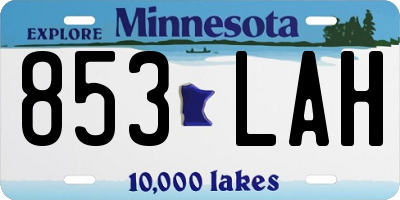 MN license plate 853LAH