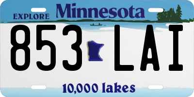 MN license plate 853LAI