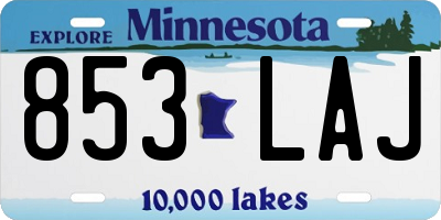 MN license plate 853LAJ