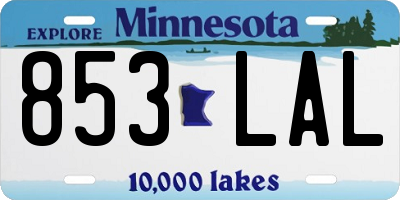 MN license plate 853LAL