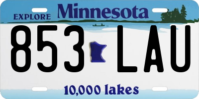 MN license plate 853LAU