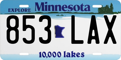 MN license plate 853LAX