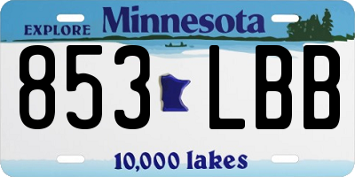 MN license plate 853LBB