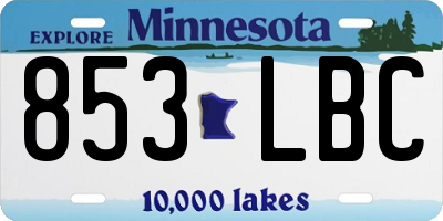 MN license plate 853LBC